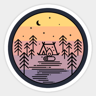 Sunset Camping Sticker